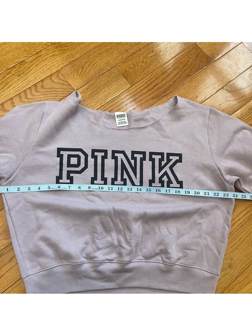 Victoria's Secret Pink Everyday Lounge Open Neck Crew Fleece Sweatshirt Size XL - Picture 5 of 8
